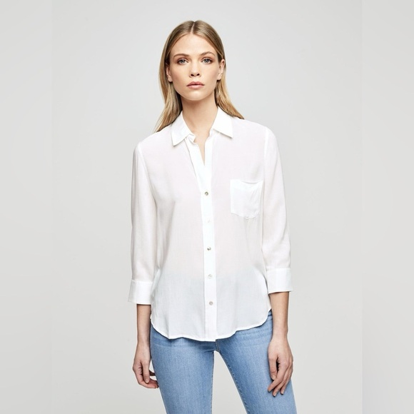 L'AGENCE Essentials Ryan Blouse Ivory 45291 - Picture 1 of 11